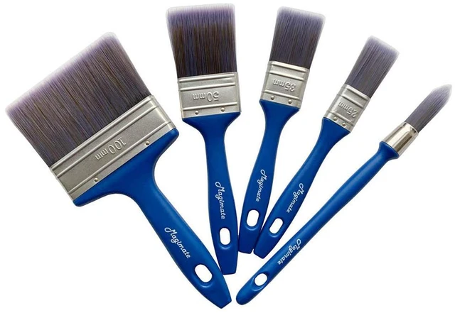 Main image of Paint Brush Set, Large Flat & Small Trim Variety Brushes Pack