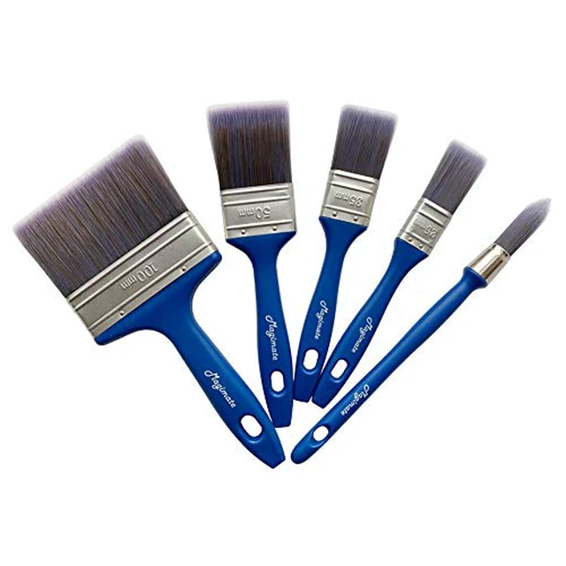 Alt view image 2 of 2 - Paint Brush Set, Large Flat & Small Trim Variety Brushes Pack