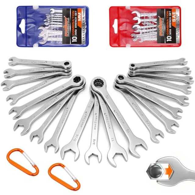 Alt view image 2 of 5 - 20Piece Mini Wrench Set, Small Wrench Set, Metric and SAE Mini Combination Wrench Sets