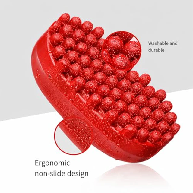 Alt view image 3 of 7 - Durable, Washable Comb Brush, a Premium Alternative to Hair Sponges for Afro, Curly, Coiled & 4C Hair, Ideal for Daily or Professional Use (1 Count) (Red)