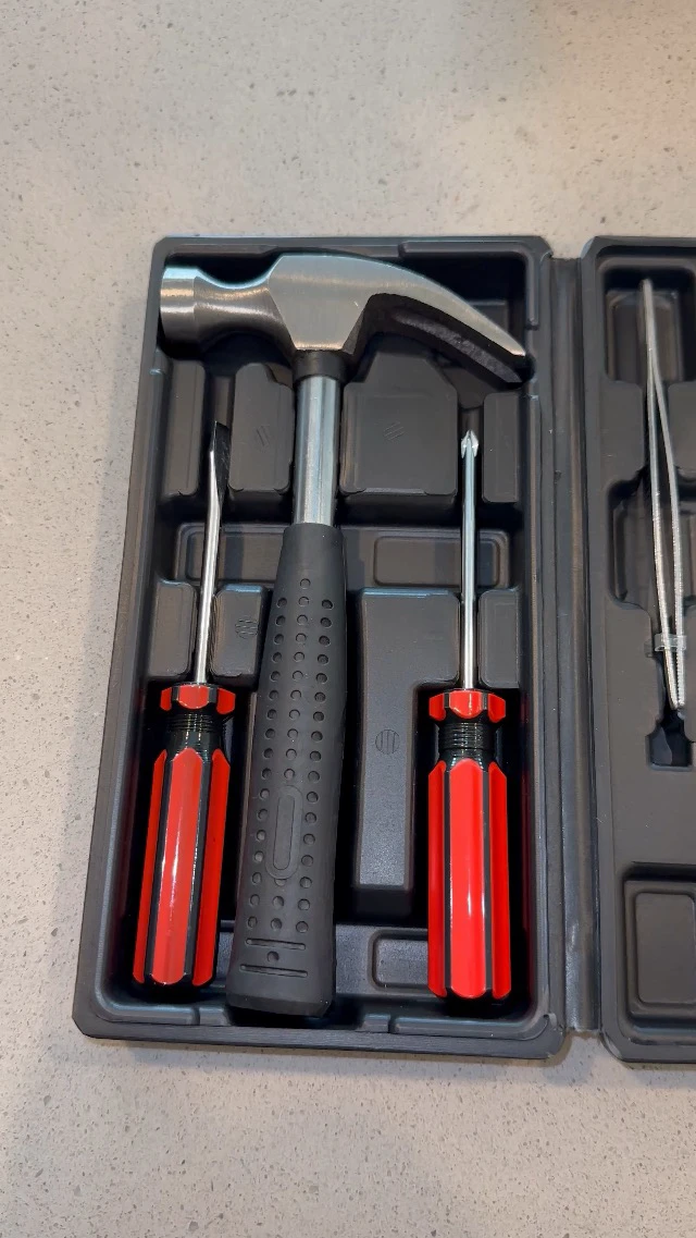Alt view image 4 of 5 - 75-HT1007 Household Hand Tools, Tool Set - 6 Piece by , Set Includes Hammer, Screwdriver Set, Pliers (Tool Kit for the Home, Office, or Car) Black