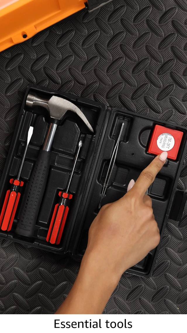 Alt view image 5 of 5 - 75-HT1007 Household Hand Tools, Tool Set - 6 Piece by , Set Includes Hammer, Screwdriver Set, Pliers (Tool Kit for the Home, Office, or Car) Black