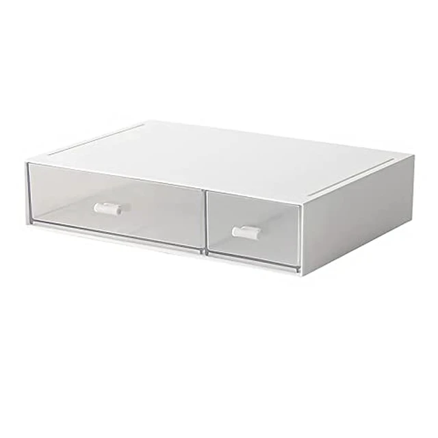 Alt view image 2 of 5 - Desk Organizer-Stackable Storage Drawers, Desk Drawer Organizer Perfect For Collection Small Item/Cosmetic Office Supplies - 2 drawers (White)