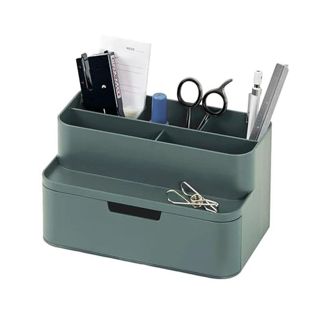 Alt view image 2 of 5 - Compact Desk Organizer, Green, Made in Korea