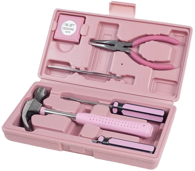 Main image of PinkTool Set,Includes Hammer, Screwdriver Set, Pliers (Tool Kit for The Home, Office, or Car)