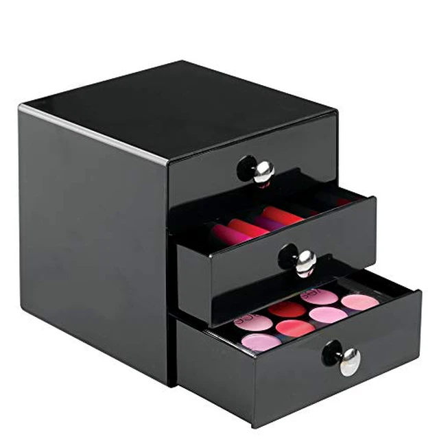 Alt view image 3 of 4 - Plastic 3-Drawer Jewelry Box, Pink, 6.5" x 6.5" x 6.5"