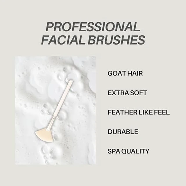 Alt view image 2 of 5 - Fluffy Goat Hair Professional Facial Esthetician Brushes (White)