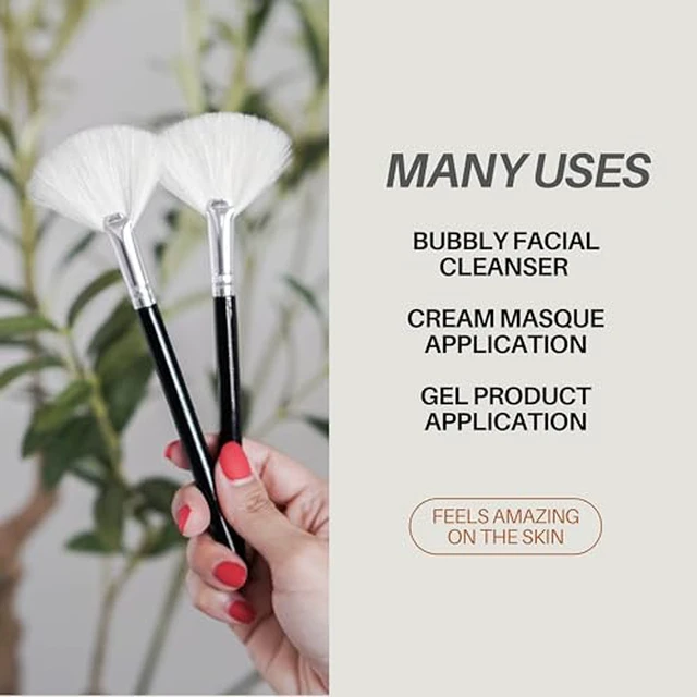 Alt view image 3 of 5 - Fluffy Goat Hair Professional Facial Esthetician Brushes (White)