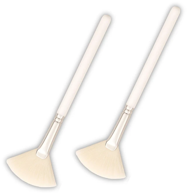 Main image of Fluffy Goat Hair Professional Facial Esthetician Brushes (White)