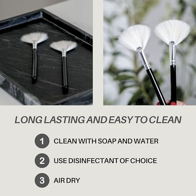 Alt view image 4 of 5 - Fluffy Goat Hair Professional Facial Esthetician Brushes (White)