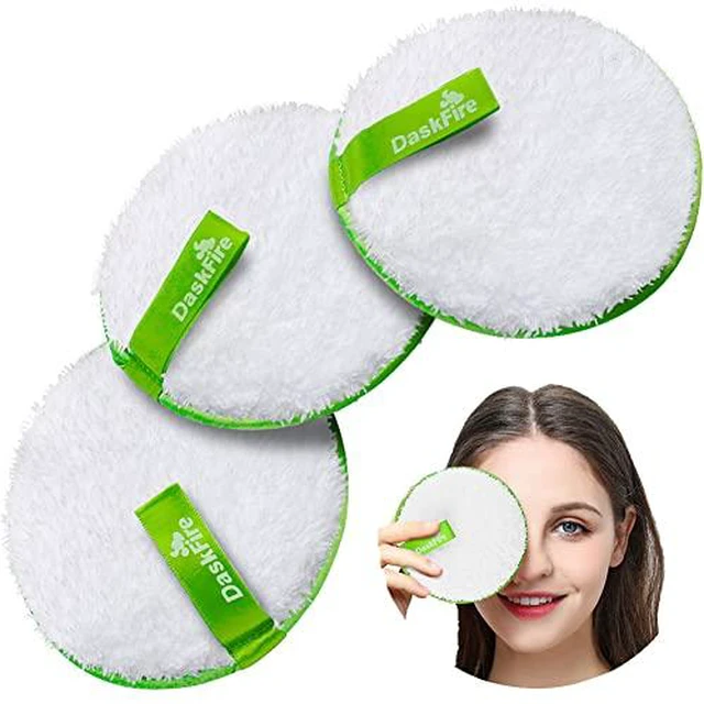 Alt view image 2 of 7 - Reusable Makeup Remover Pads, Facial Make Up Removal Wipes, Washable Face Cleaning Cloths, Hypoallergenic for Mascara, Eye Shadow, Lipstick, Foundation -3 pcs, 4.5" Dia