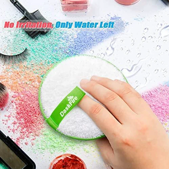 Alt view image 4 of 7 - Reusable Makeup Remover Pads, Facial Make Up Removal Wipes, Washable Face Cleaning Cloths, Hypoallergenic for Mascara, Eye Shadow, Lipstick, Foundation -3 pcs, 4.5" Dia