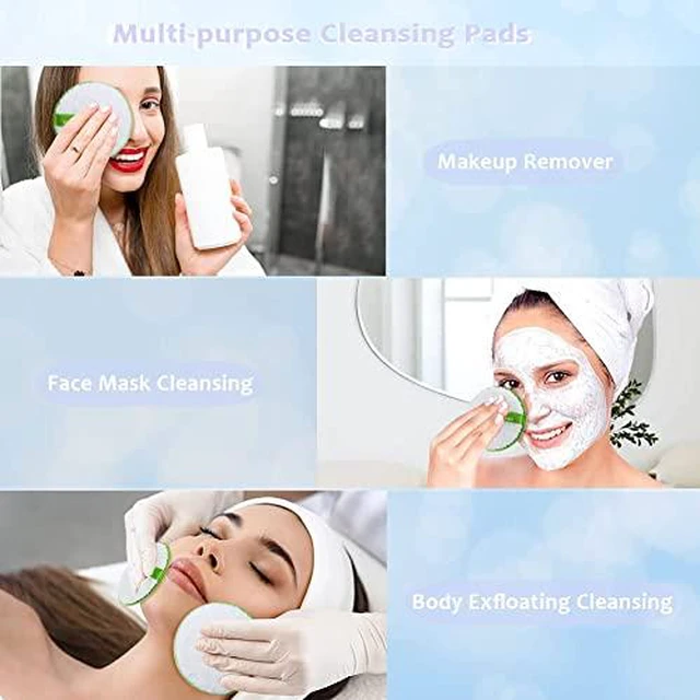 Alt view image 6 of 7 - Reusable Makeup Remover Pads, Facial Make Up Removal Wipes, Washable Face Cleaning Cloths, Hypoallergenic for Mascara, Eye Shadow, Lipstick, Foundation -3 pcs, 4.5" Dia
