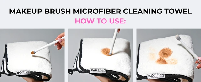 Alt view image 2 of 4 - Microfibre Towel - Absorbant Soft Fabric Towel for Makeup Brush Cleaning with Reinforced Edges, Machine Washable and Reusable for Delicate Makeup Brushes, 8x8 Inches, Small