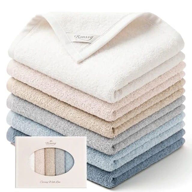 Alt view image 3 of 3 - 6-Pack 100% Cotton Terry Face Cloths, Soft Wash Cloths for Women