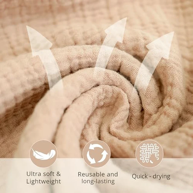 Alt view image 7 of 7 - 7 Pack Face Cloths, 100% Muslin Cotton Wash Cloth for Washing Face