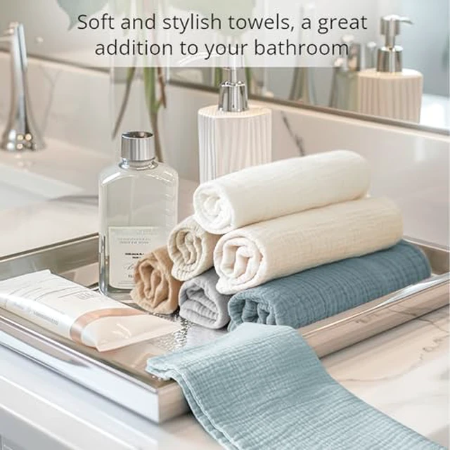 Alt view image 6 of 7 - 7 Pack Face Cloths, 100% Muslin Cotton Wash Cloth for Washing Face