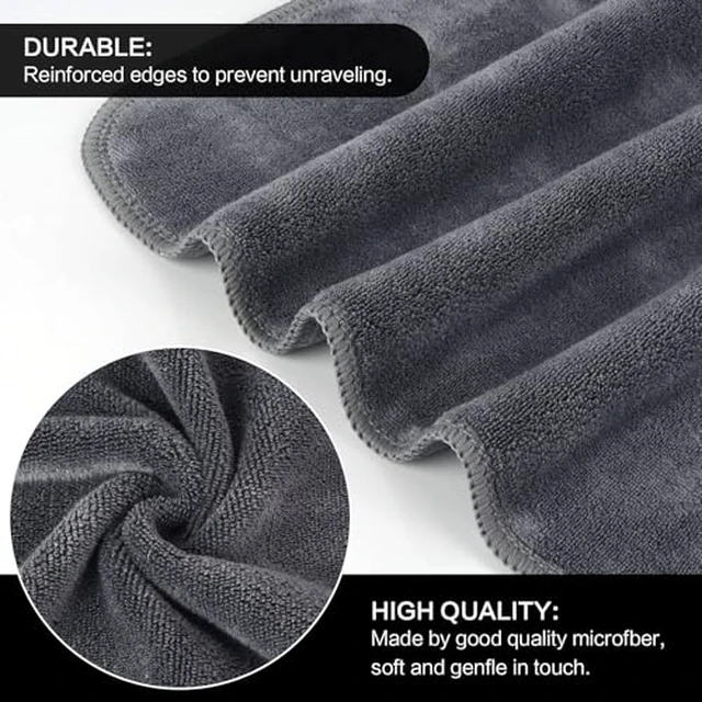 Alt view image 4 of 7 - Microfiber Facial Cloths Fast Drying Washcloth 12inch x 12inch Grey 6 pack