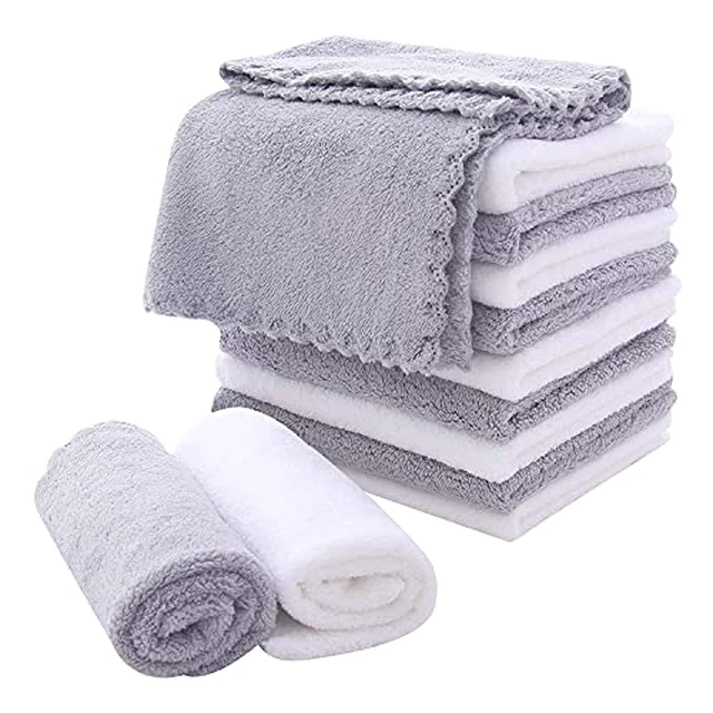 Alt view image 2 of 6 - Microfiber Facial Cloths Fast Drying Washcloth 12 Pack - Premium Soft Makeup Remover Cloths - Highly Absorbent
