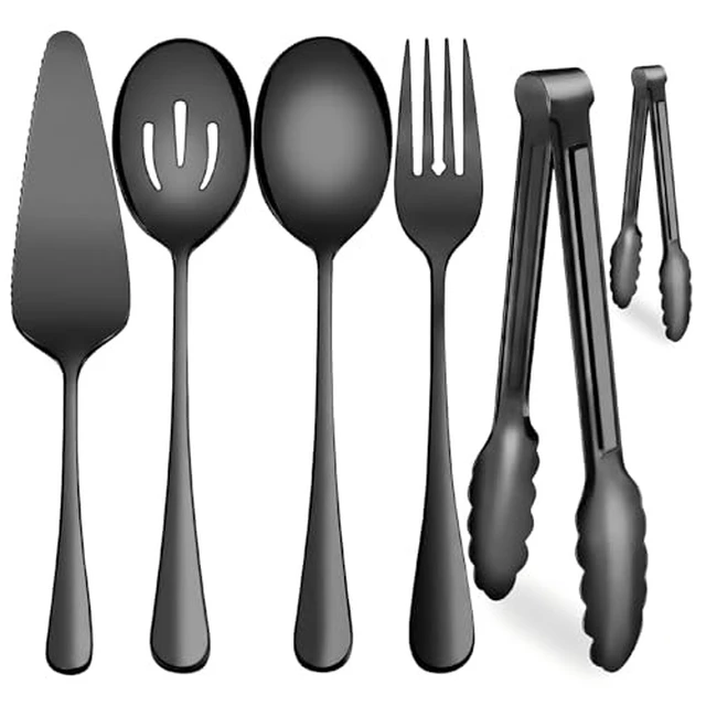 Alt view image 2 of 3 - Serving Utensils,XEVOM 6-Piece Stainless Steel Serving Utensil Set Silver