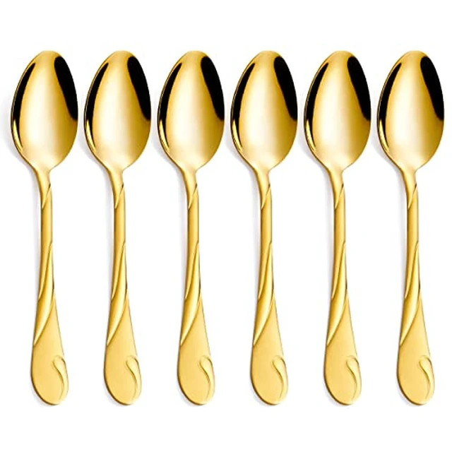Alt view image 2 of 3 - Black Dinner Spoon Set, Seeshine 7.6-inch Stainless Steel Shiny Black Soup Table Spoon Silverware, Set of 6