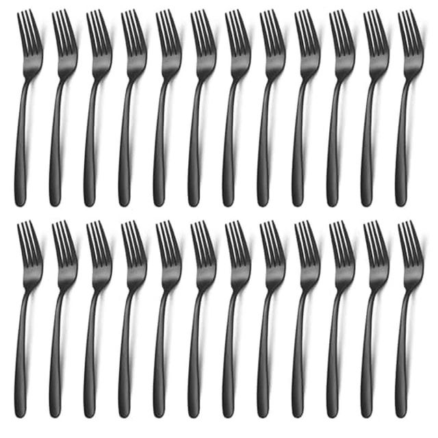 Alt view image 3 of 5 - 24-Piece Stainless Steel Dinner Forks Silverware - 7.1 Inch Silver Dinner Forks Set of 24, Flatware Set for Home, Kitchen or Restaurant, Mirror Polished, Dishwasher Safe