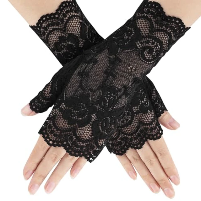 Alt view image 2 of 7 - Halloween Skeleton Glow in The Dark Mechanic Luminous Winter Warm Fingerless Skull Bone Gloves for Adult Men Women Halloween Costume Accessories