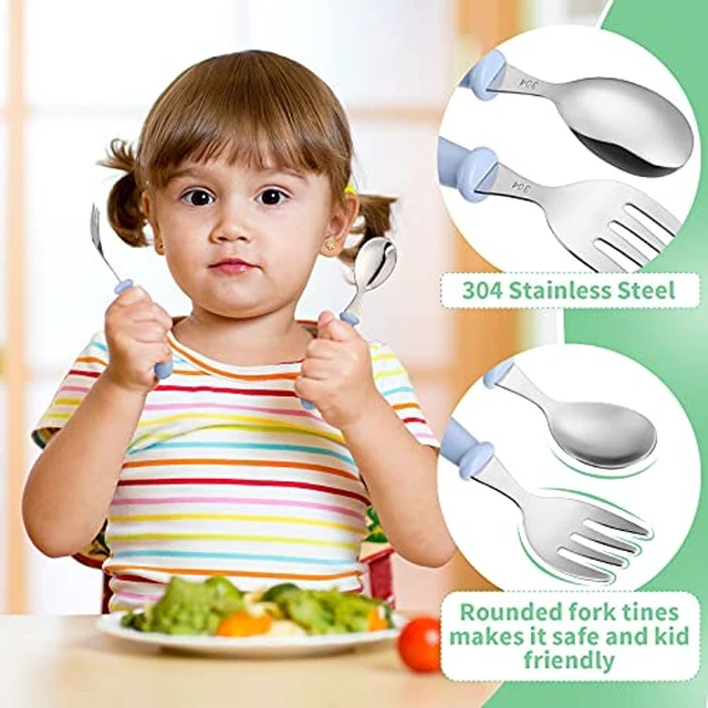 Alt view image 3 of 7 - Flatware Fork and Spoon Set For Kids | Made in Denmark (Blush)