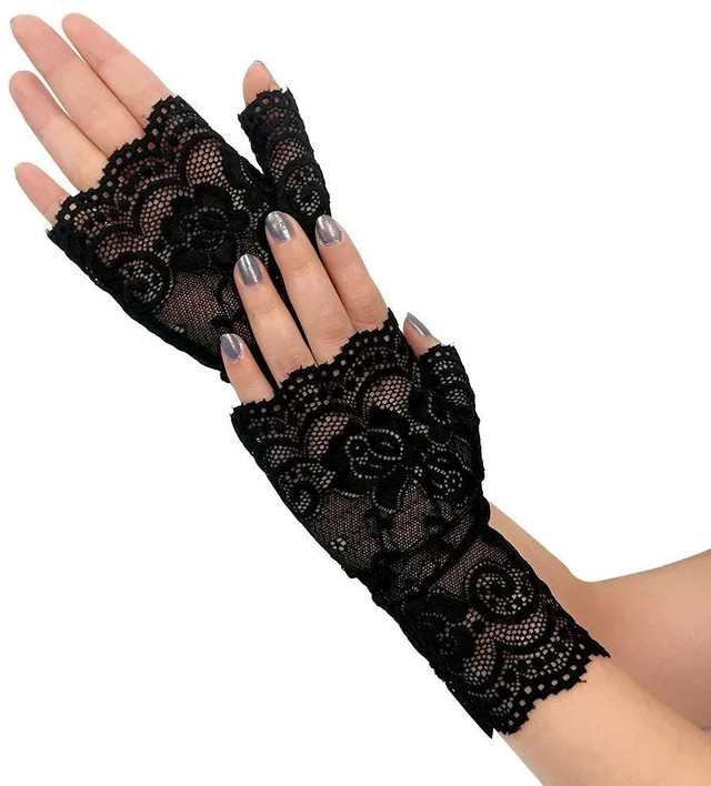 Main image of Lace Gloves for Halloween, Prom, Vampire Party, Wedding, Tea Party White Formal Gloves