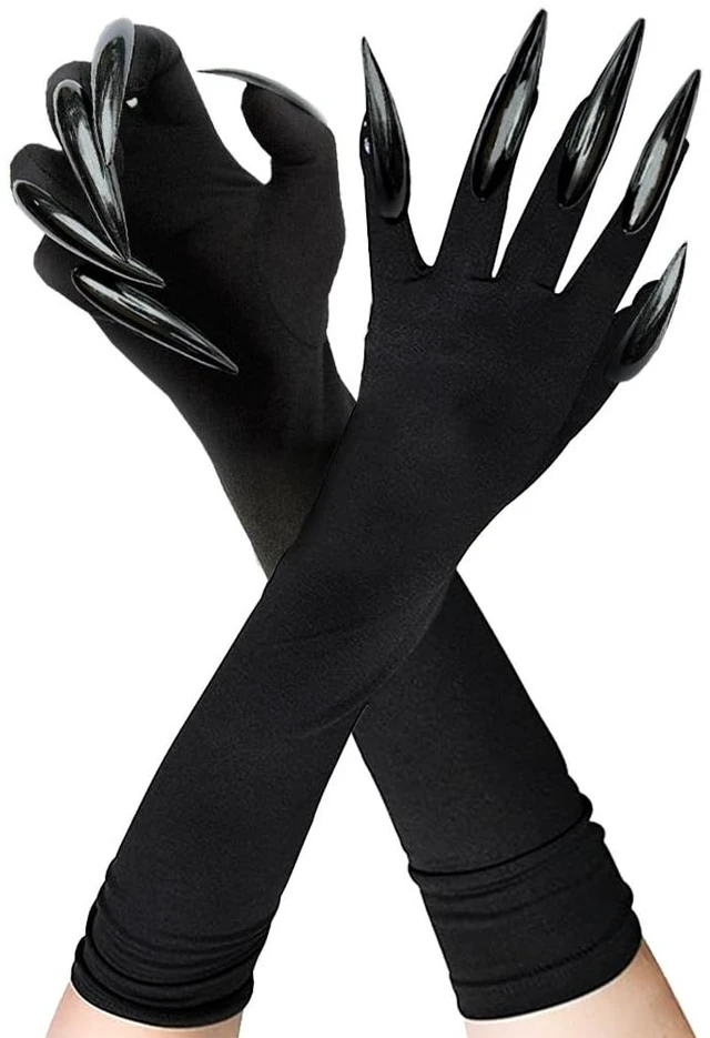 Main image of Cat Claw Gloves Black Costume Accessories for Women Long Nail/Claw Naughty Animal Glove for Halloween