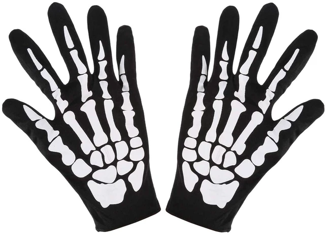 Main image of Skeleton Gloves,Unisex Skull Full Finger Gloves Black Lace Gloves for Women, 2 PCS Black Lace Gloves for Women