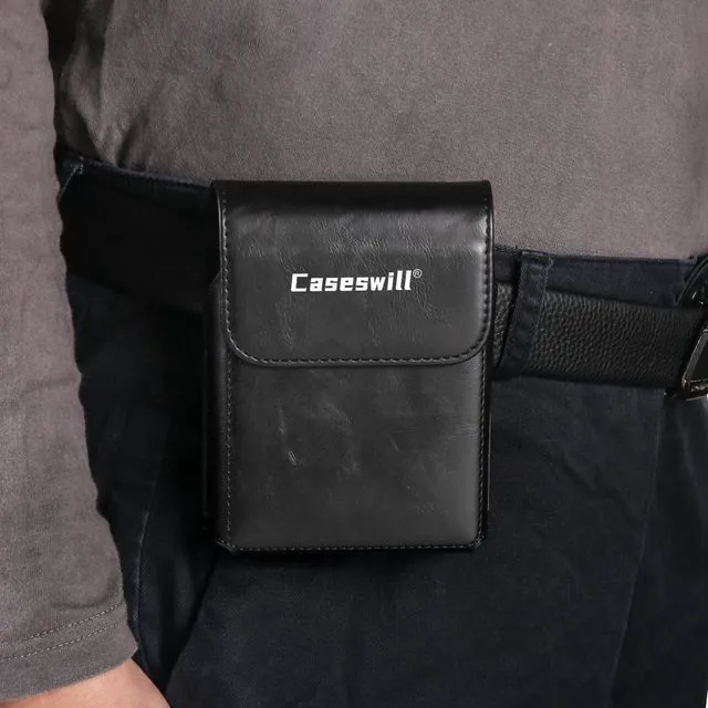 Alt view image 5 of 7 - Caseswill for Samsung Galaxy Z Fold 8 Case Premium Leather Phone Pouch with Belt Clip Holster and Magnetic Closure - Black