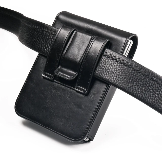 Alt view image 6 of 7 - Caseswill for Samsung Galaxy Z Fold 8 Case Premium Leather Phone Pouch with Belt Clip Holster and Magnetic Closure - Black