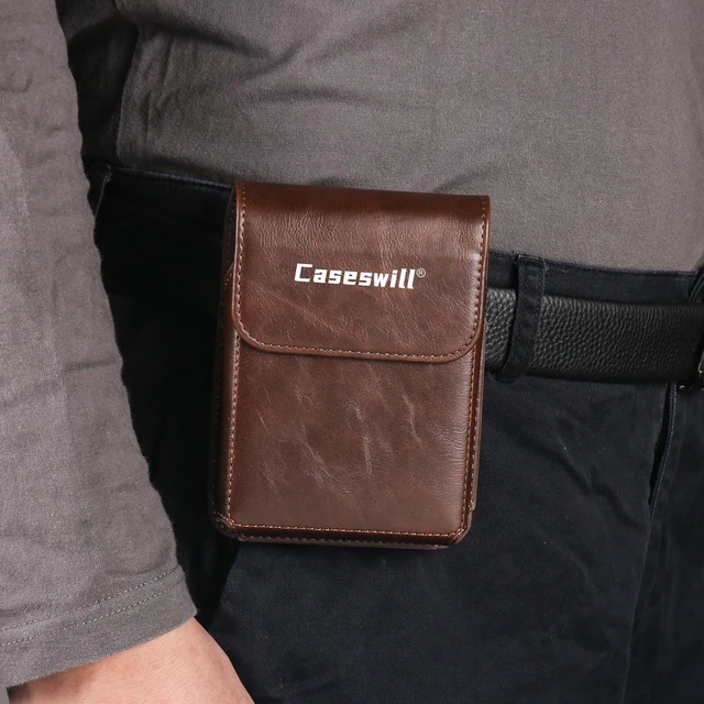 Alt view image 5 of 7 - Caseswill for Samsung Galaxy Z Fold 8 Case Premium Leather Phone Pouch with Belt Clip Holster and Magnetic Closure - Coffee