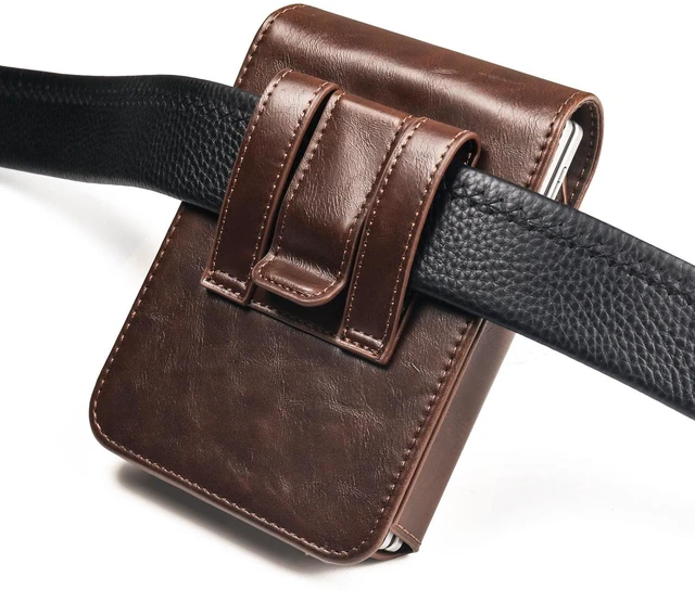 Alt view image 6 of 7 - Caseswill for Samsung Galaxy Z Fold 8 Case Premium Leather Phone Pouch with Belt Clip Holster and Magnetic Closure - Coffee