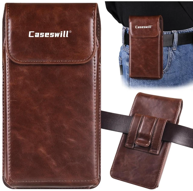 Main image of Caseswill for Samsung Galaxy S26 Ultra/S25 Ultra/S24 Ultra/S23 Ultra/S22 Ultra/S21 Ultra/S20 Ultra Case Premium Leather Phone Pouch with Belt Clip Holster and Magnetic Closure - Coffee
