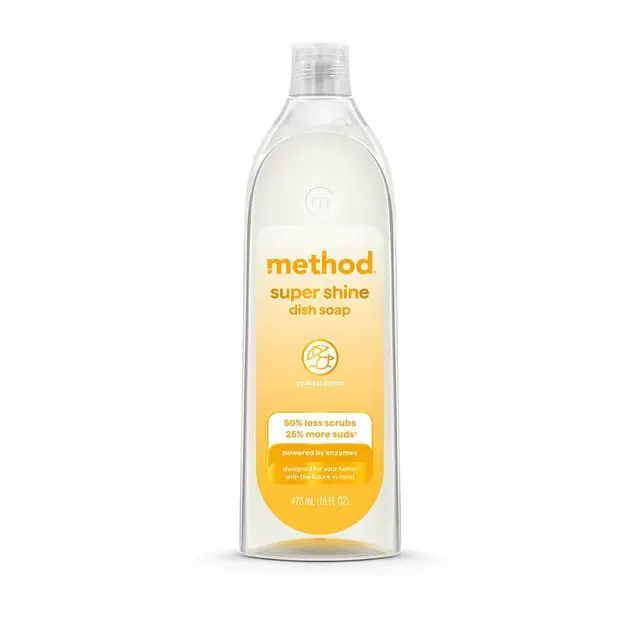 Alt view image 4 of 7 - Method Super Shine Liquid Dish Soap, Powered by Enzymes, Coastal Citron Scented, 16 fl oz