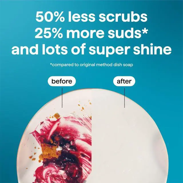 Alt view image 2 of 7 - Method Super Shine Liquid Dish Soap, Powered by Enzymes, Dewy Daze Scented, 16 fl oz