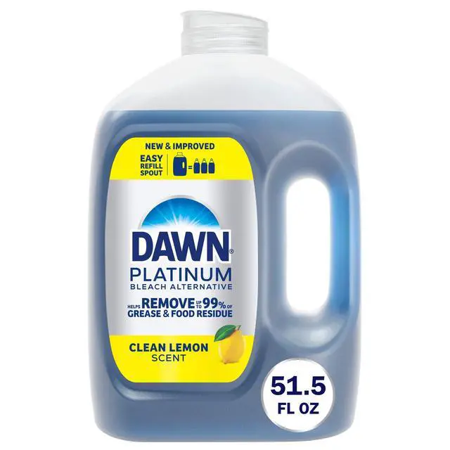 Alt view image 6 of 7 - Dawn Platinum Refill Jug Dish Soap, Dishwashing Liquid, Bleach Alternative Clean Lemon, 51.5oz