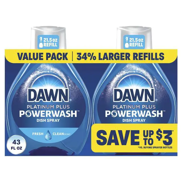 Alt view image 7 of 7 - Dawn Powerwash Spray Refill, Dish Soap, Dishwashing Liquid, Fresh, 2 Refills, 43 Fl Oz