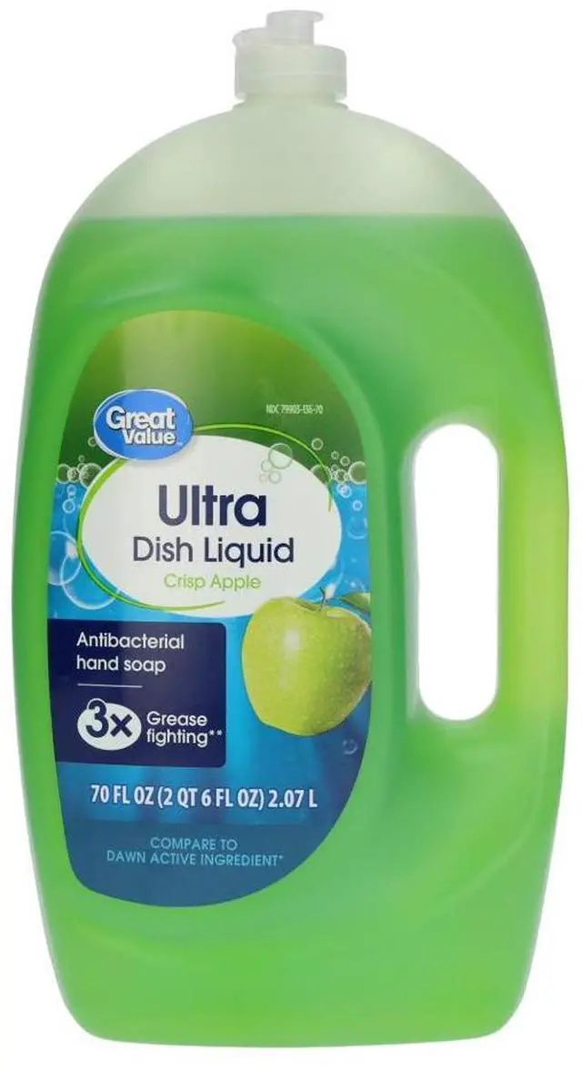 Main image of Great Value Ultra Antibacterial Dish Liquid, Crisp Apple, 70 fl oz