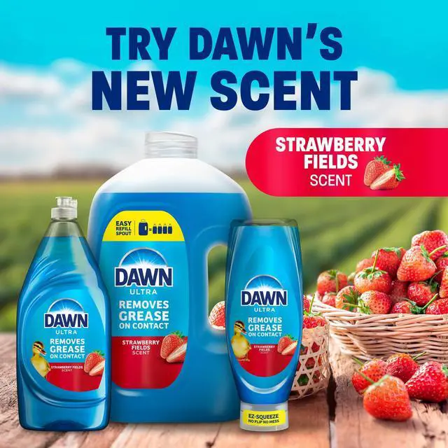 Main image of Dawn Ultra, Dishwashing Liquid, Refill Jug, Dish Soap, Strawberry Fields, 67 Fl oz