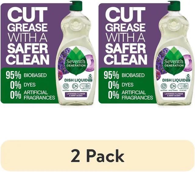 Alt view image 7 of 7 - (2 pack) Seventh Generation Liquid Dish Soap, Dishwashing Liquid, Lavender Flower & Mint, 19 fl oz