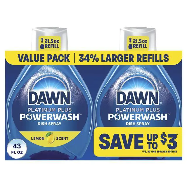 Alt view image 2 of 7 - Dawn Powerwash Spray Refill, Dish Soap, Dishwashing Liquid, Lemon, 2 Refills, 43 Fl Oz
