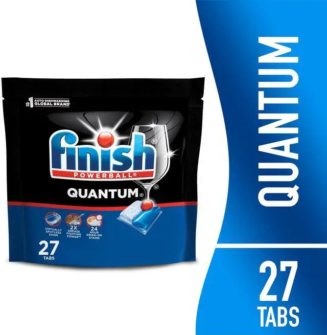 Main image of Finish Quantum Dishwasher Pods, No Pre-Rinse Dishwasher Detergent Tabs Soap, Advanced Clean, 27 Count