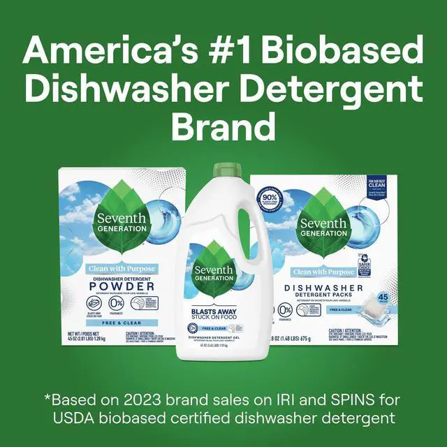 Alt view image 3 of 7 - Seventh Generation Liquid Dishwasher Detergent, Free and Clear Scent, 42 fl oz