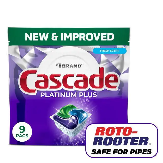 Alt view image 6 of 7 - Cascade Platinum Plus Dishwasher Pods, Dishwasher Detergent, Dish Detergent Soap, Lemon, 9 Count