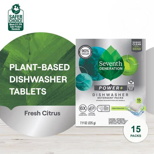 Alt view image 6 of 6 - Seventh Generation Powder Dish Soap Dishwasher Detergent, Fresh Citrus, 7.9 oz, 15 Count