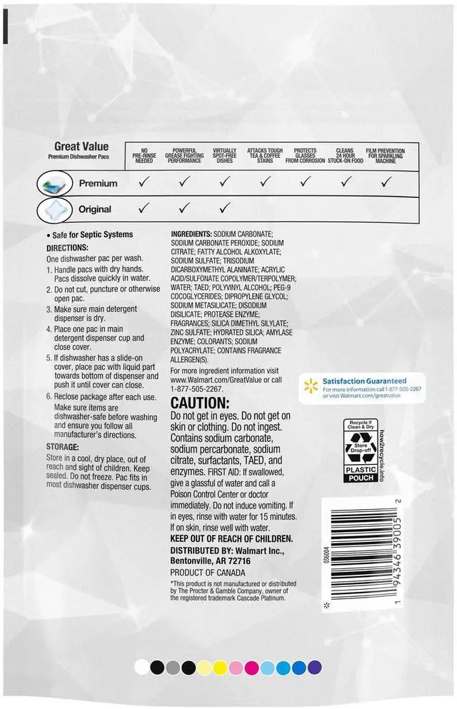 Alt view image 4 of 7 - Great Value Premium Dishwasher Pacs, Fresh Scent, 26 Count