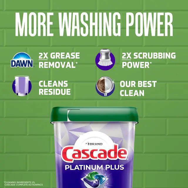 Main image of Cascade Platinum Plus Dishwasher Pods, Dishwasher Detergent, Dish Detergent Soap, Mountain, 9 Count